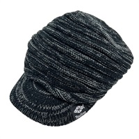 8フクレニットジープ【防寒/ニット帽】(ミックスブラック)